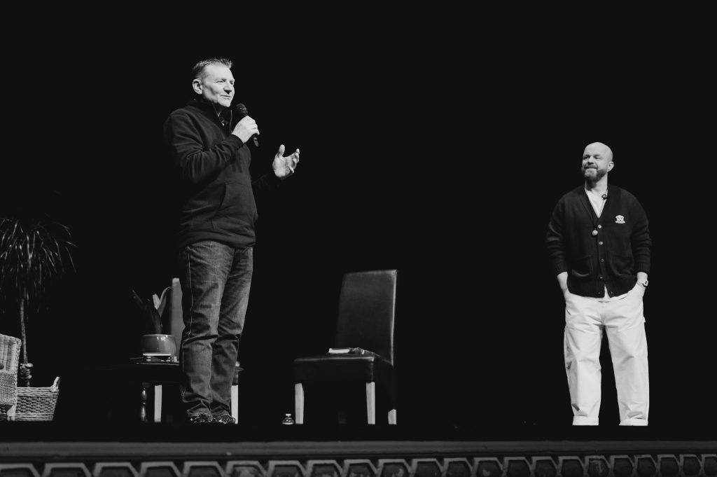 Two speakers, one stage.