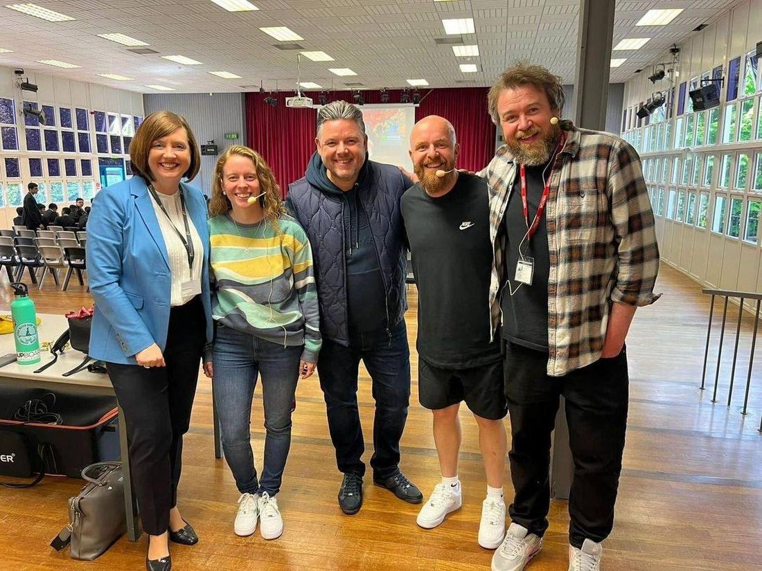 With the delivery team after a school session.