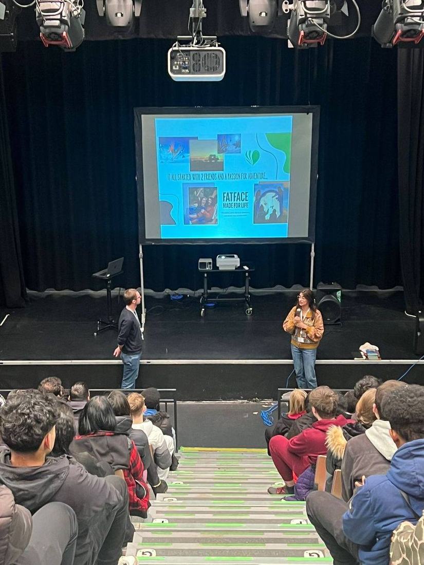 Inspiring The Next Generation, in a school theatre.