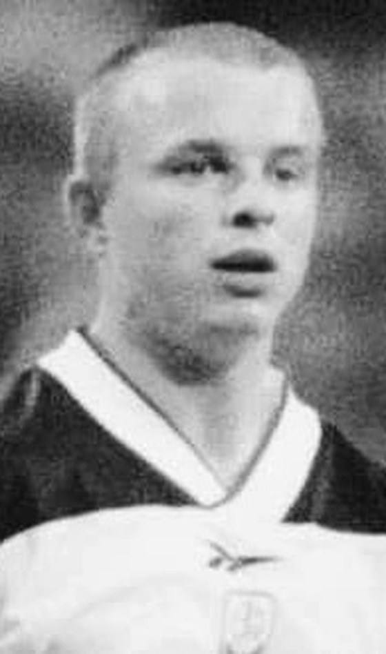 Luke Staton as a teenager in an England youth shirt.